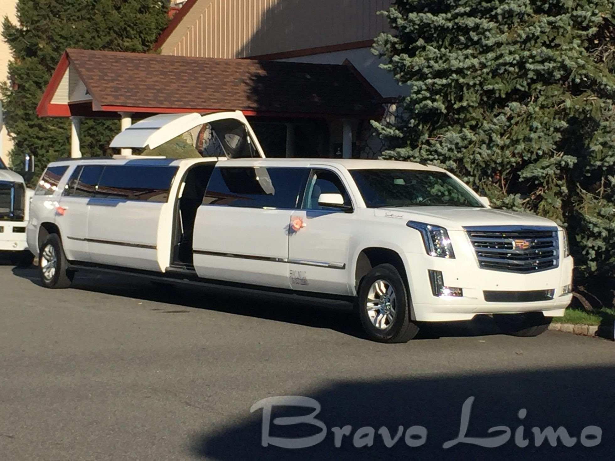 Escalade Limo White Jet