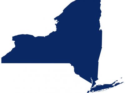 Map Of New York In Blue Colour